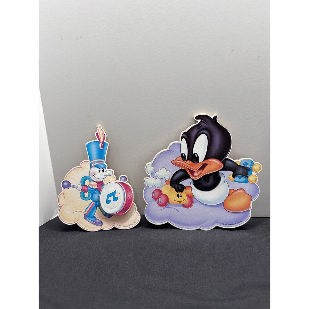 Vintage Warner Bros. 1998 Baby Looney Tunes Wooden Wall Hangings Set Of 2 Daffy